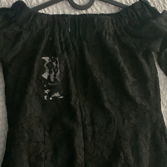 Honey - Chelsea lace bell sleeve off the shoulder mini dress - Picture 5 of 11